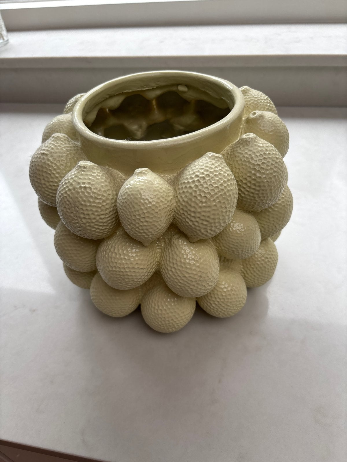 Unieke Crèmekleurige Vaas met Bubbeltextuur, Ophalen