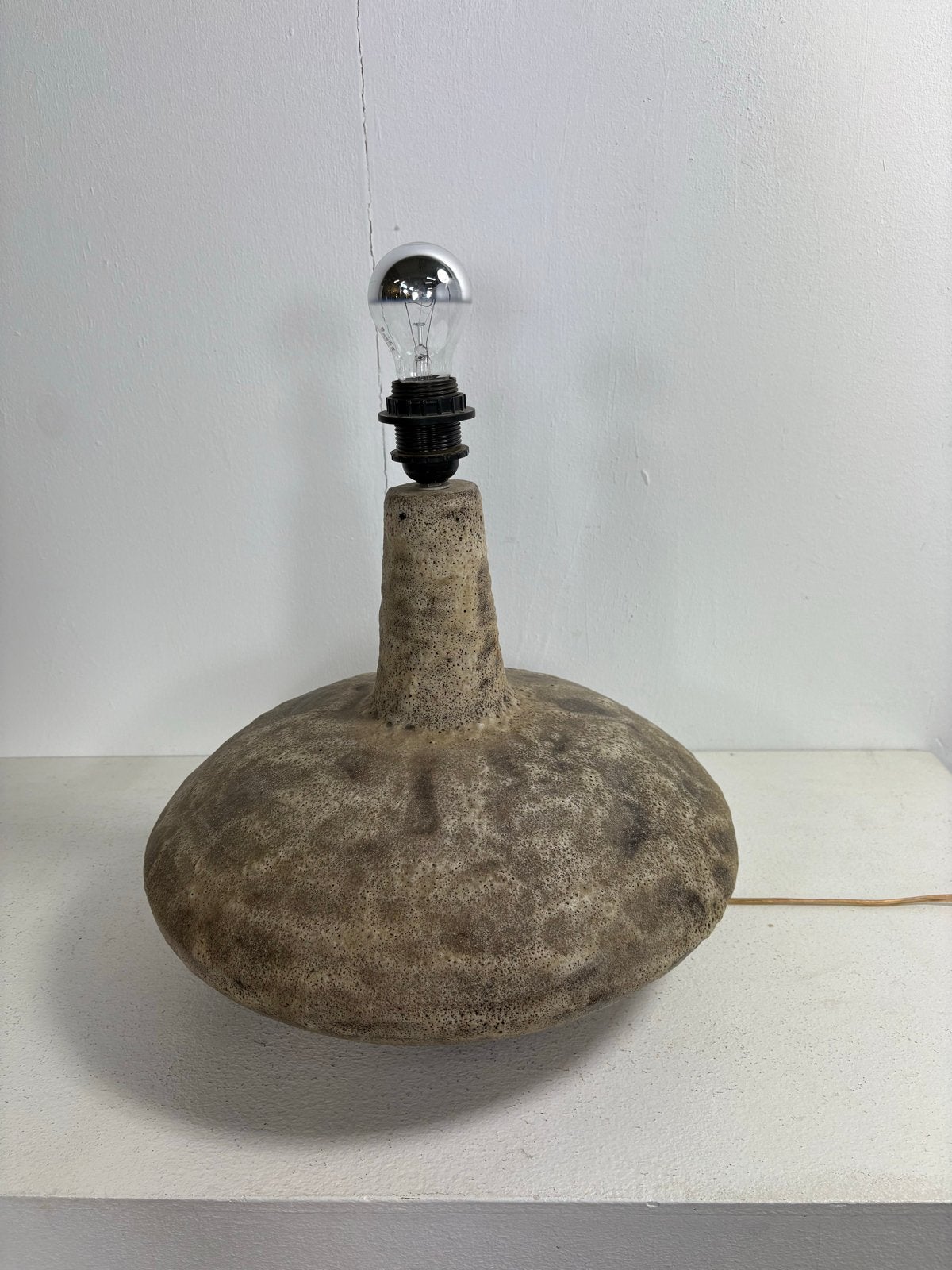Vintage Gespikkelde Keramische Franse Lamp - 40 cm, Antiek en Kunst, Ophalen