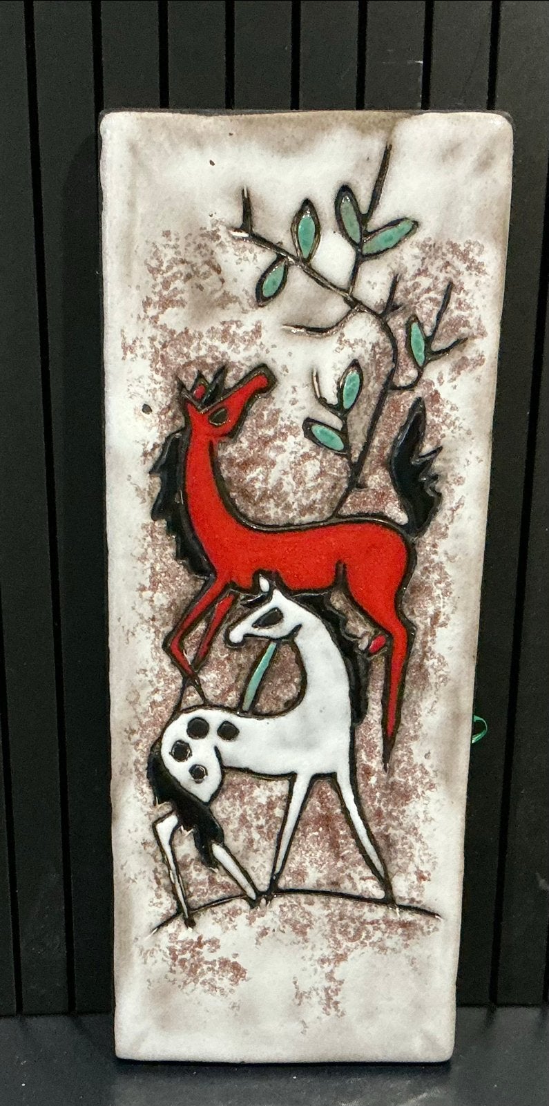 Vintage Keramische Wandtegel met Paardenmotief, Verzenden