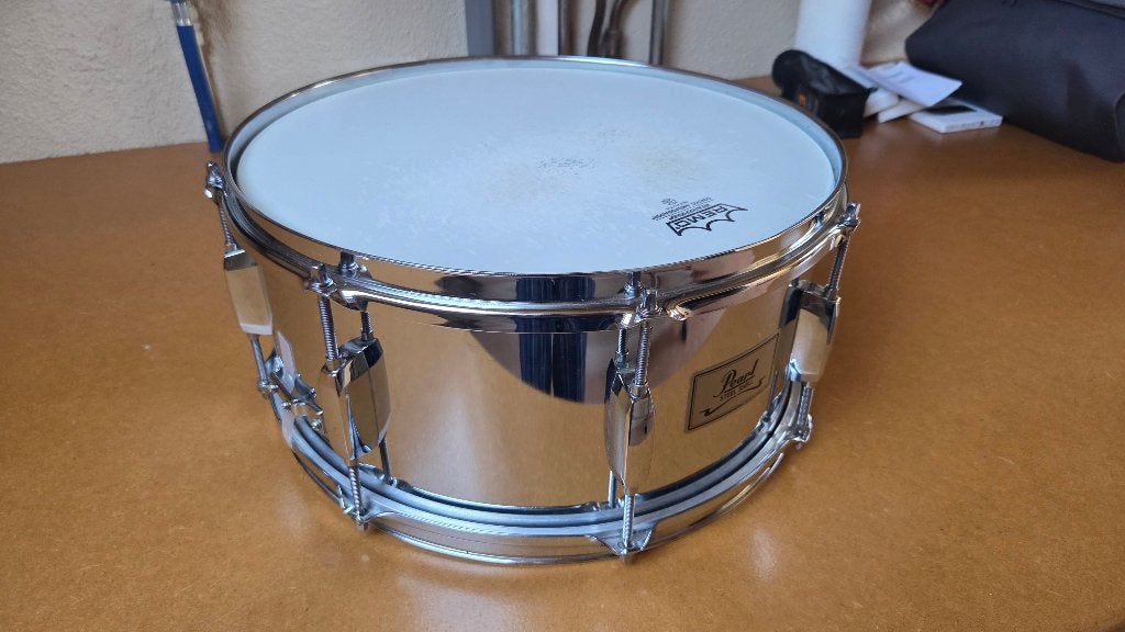 Pearl ‘Steel Shell’ snaredrum - Premier 1005 snaredrum, Ophalen of Verzenden, Zo goed als nieuw, Pearl