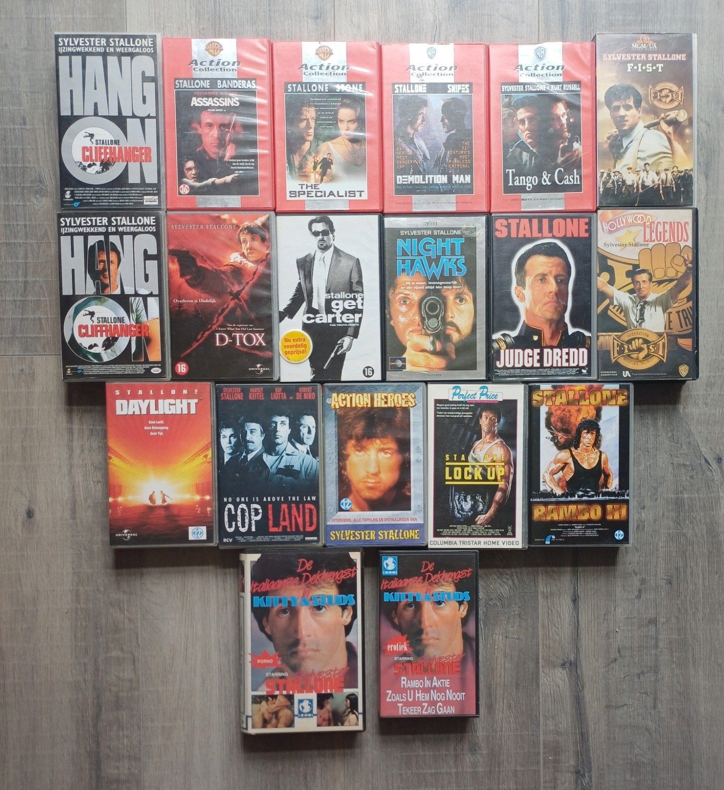 sylvester stallone vhs video banden nl versies zeldzaam, Cd's en Dvd's, VHS | Film, Alle leeftijden, Ophalen of Verzenden, Gebruikt
