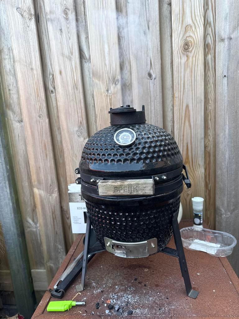 Van Speijk Kamado BBQ - Zo goed als nieuw, Tuin en Terras, Houtskoolbarbecues, Ophalen of Verzenden, Gebruikt
