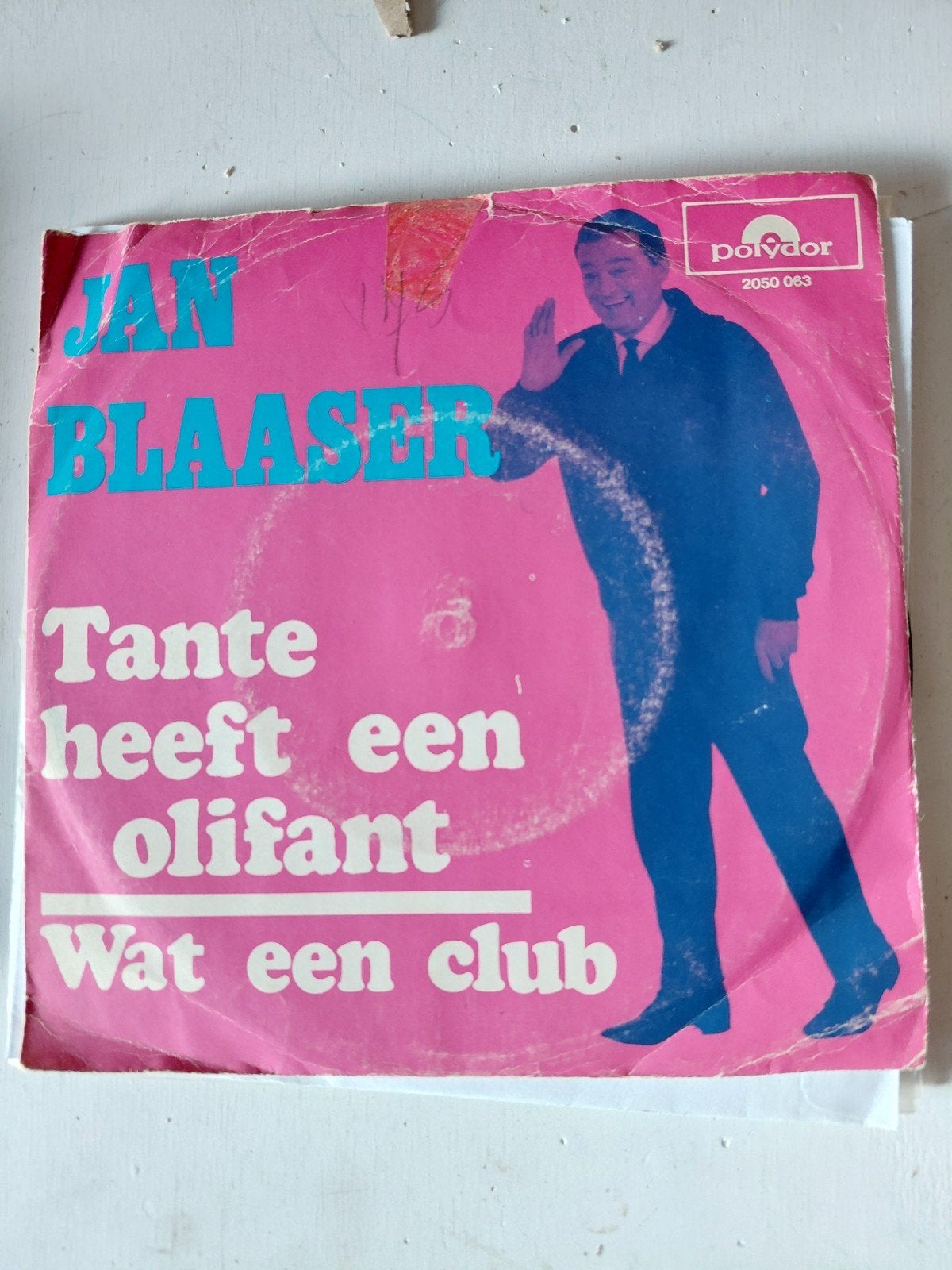 Jan Blaaser - Tante heeft een olifant / Wat een club (Vinyl), Gebruikt, 7 inch, Ophalen of Verzenden, EP