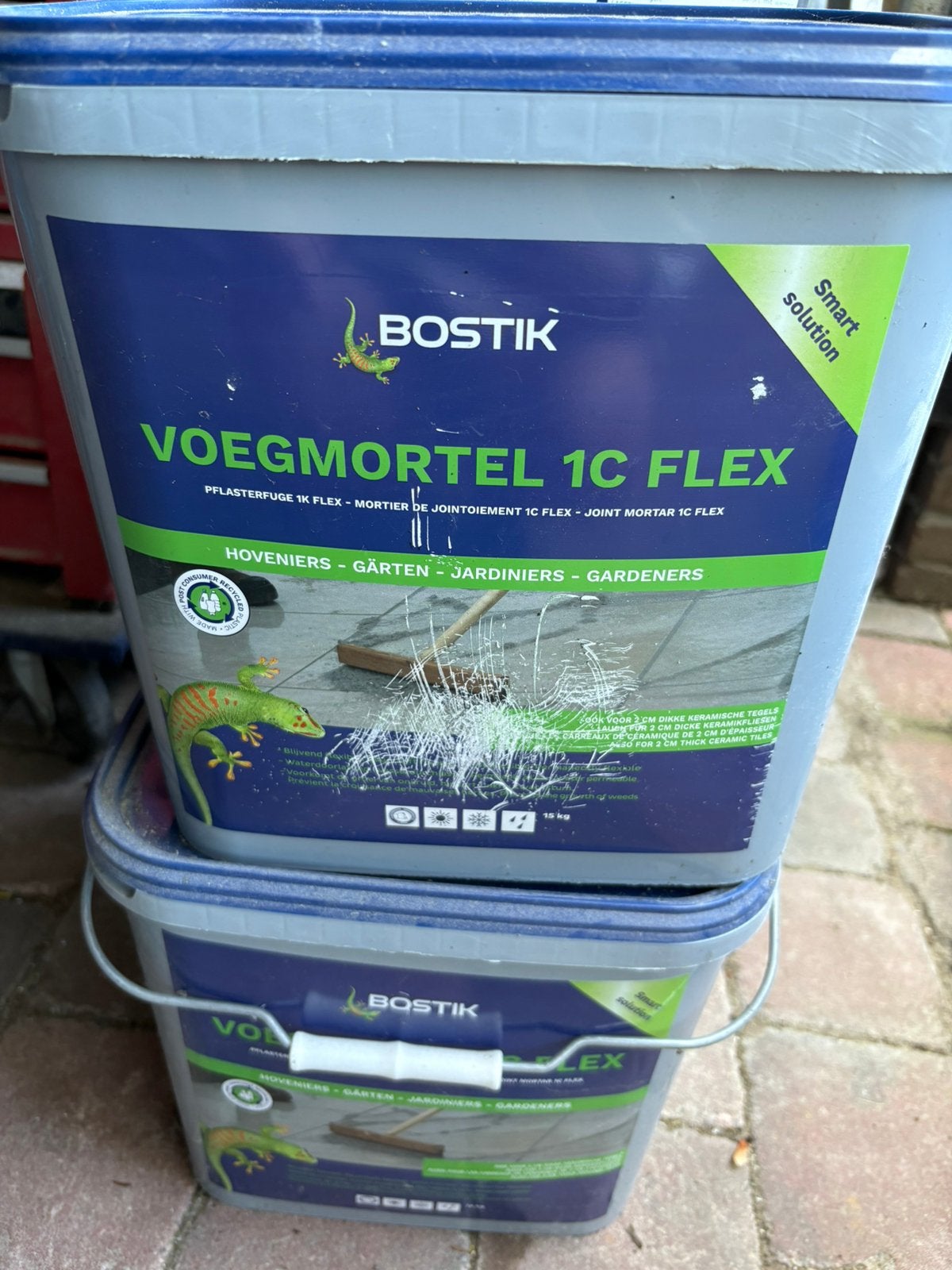 2x Bostik Voegmortel 1C Flex 15kg Basalt - Nieuw, Ophalen, Nieuw