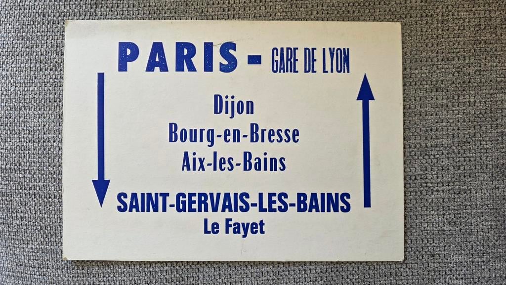 SNCF Koersbord Karton - Parijs Gare de Lyon, Ophalen of Verzenden, Gebruikt, Trein, Overige typen