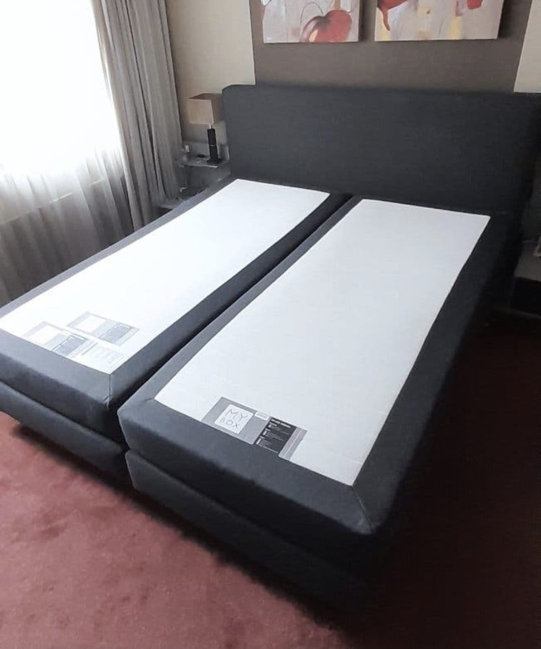 bezorging is mogelijk 180x200 inzgs complete boxspring bed, Tweepersoons, Ophalen of Verzenden, Zo goed als nieuw, 180 cm