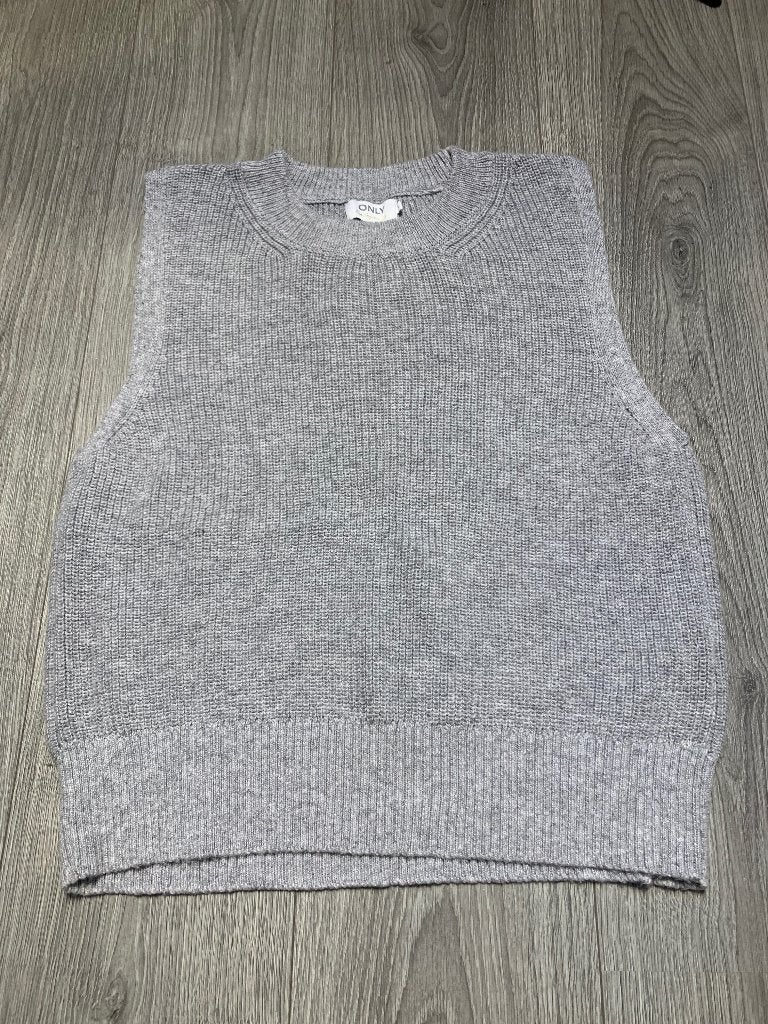 Only dames grijze tricot round neck spencer gilet trui mt L, Only, Maat 42/44 (L), Ophalen of Verzenden, Zo goed als nieuw