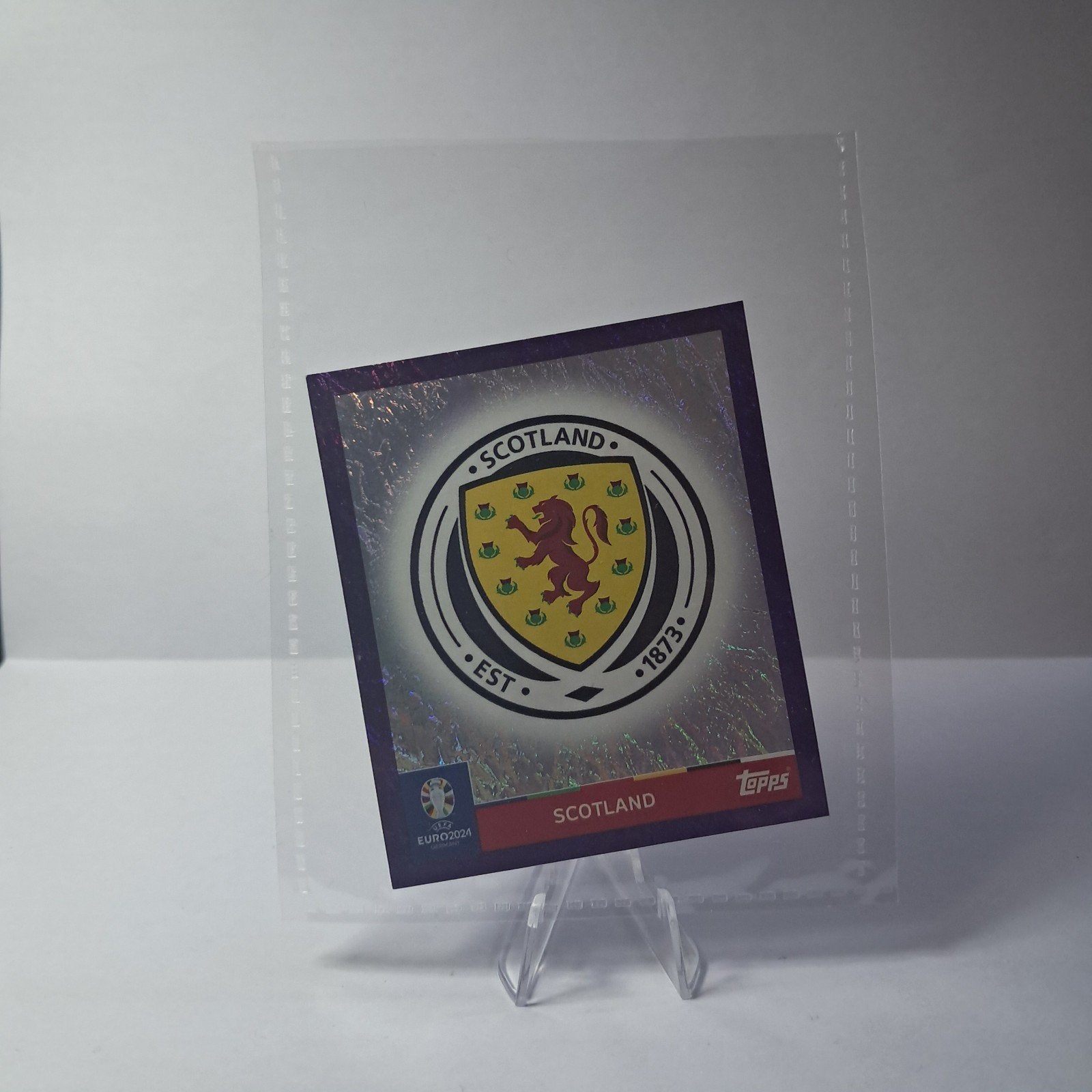 topps euro 2024 Paars ZELDZAAM sticker schotland, Ophalen of Verzenden, Nieuw, Plaatje