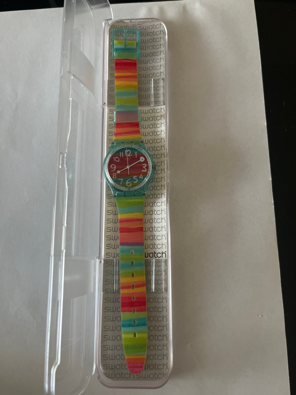 Swatch horloge - color the sky, Sieraden, Tassen en Uiterlijk, Horloges | Dames, Ophalen, Kunststof, Polshorloge, Swatch