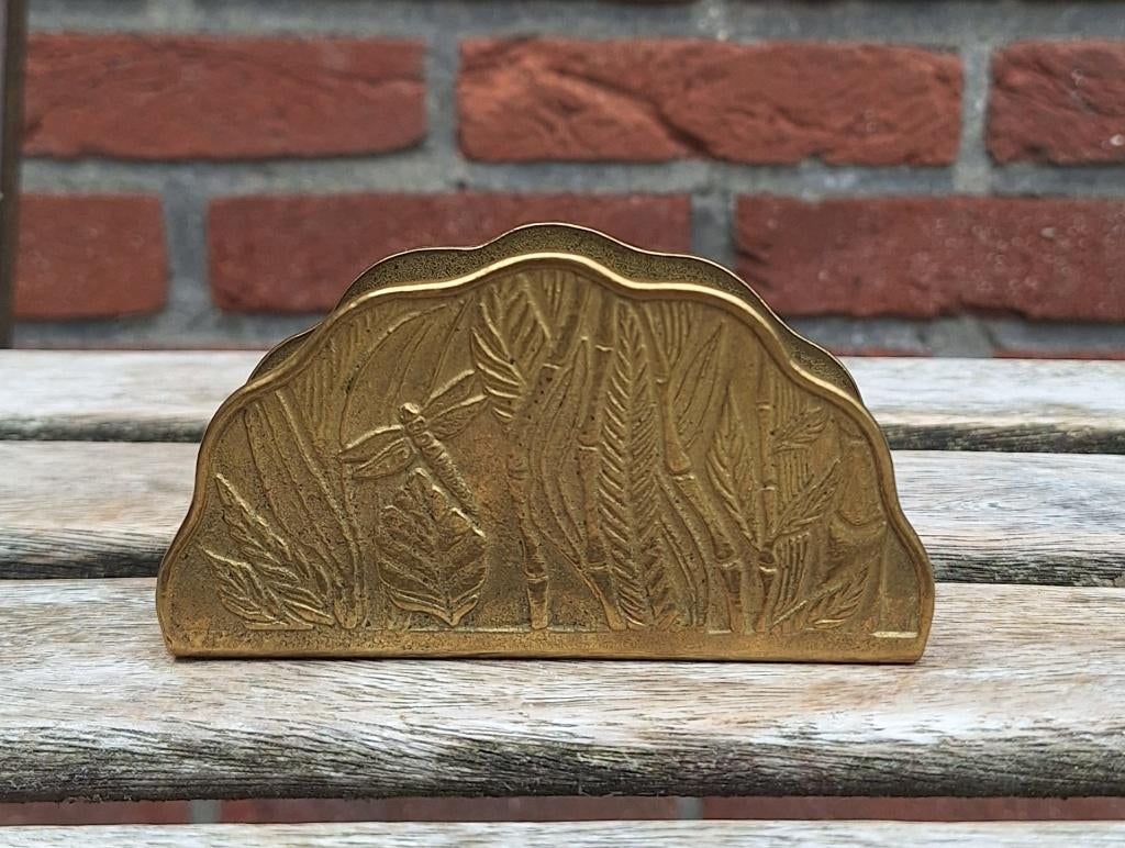 Prachtige messing brief/servet houder., Ophalen of Verzenden, Huis en Inrichting