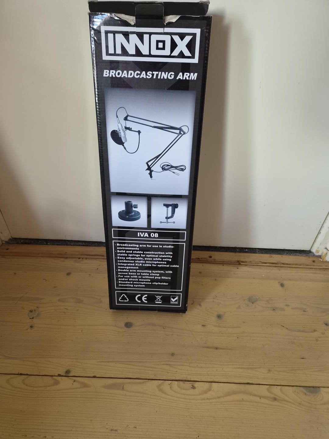 Innox IVA 08 microfoonarm / broadcasting arm met doos, Muziek en Instrumenten, Ophalen of Verzenden, Zo goed als nieuw, Studiomicrofoon