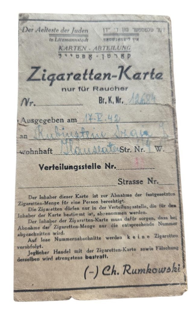 een hele zeldzame ww2 cigarette card from the Litzmannstadt, Verzamelen, Militaria | Tweede Wereldoorlog, Ophalen of Verzenden