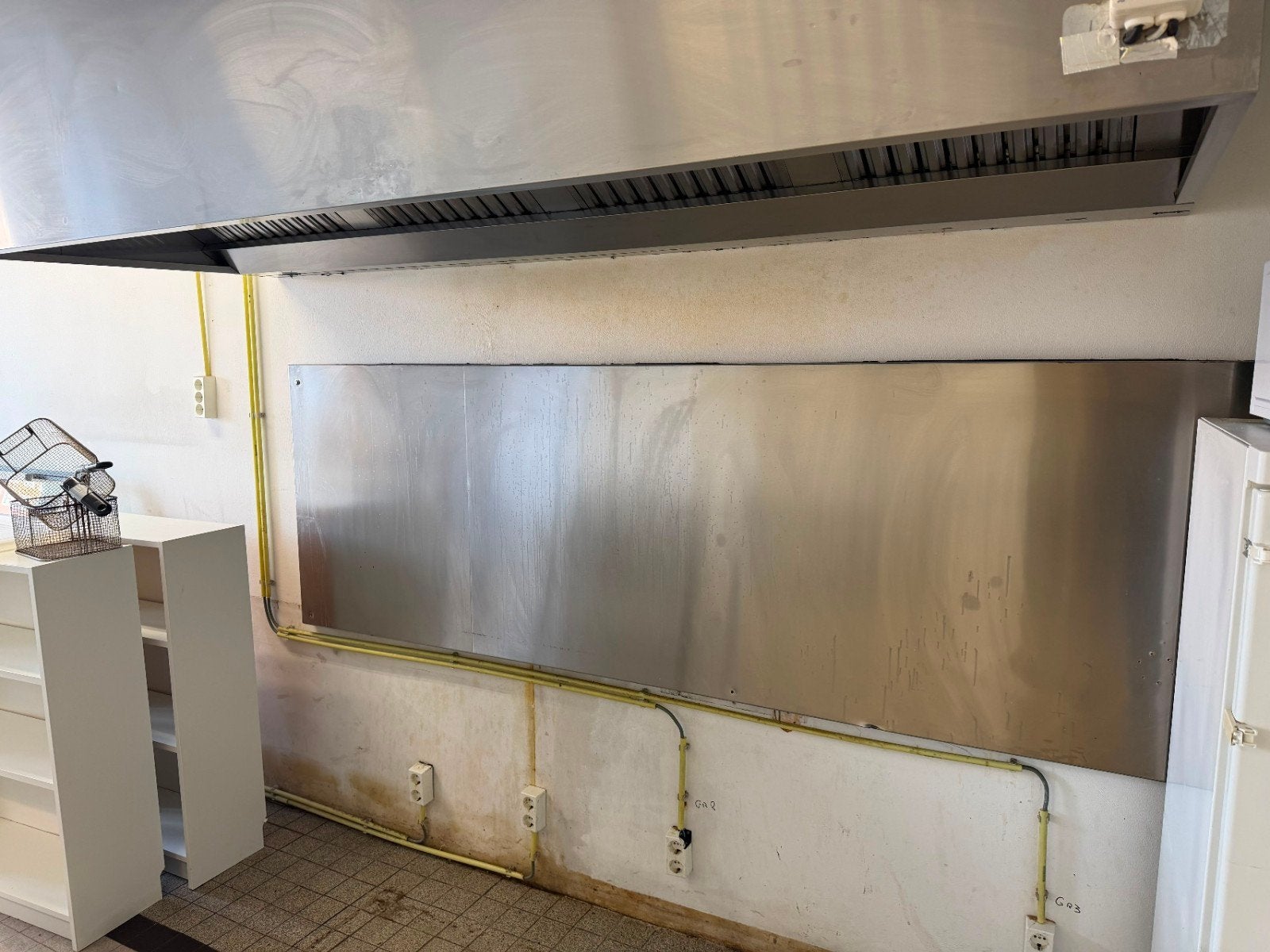 Professionele RVS achterwand voor horeca, Ophalen, Gebruikt, 50 tot 100 cm, Minder dan 100 cm