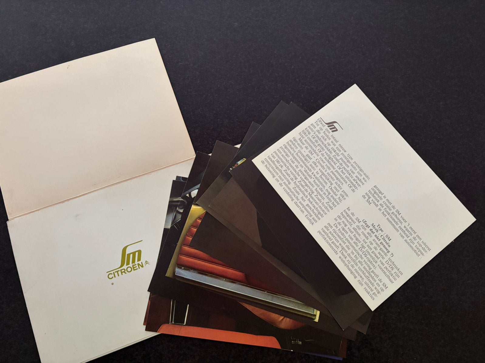 Originele Citroen SM portfolio folder introductie 1970 NL, Ophalen of Verzenden, Zo goed als nieuw, Citroën
