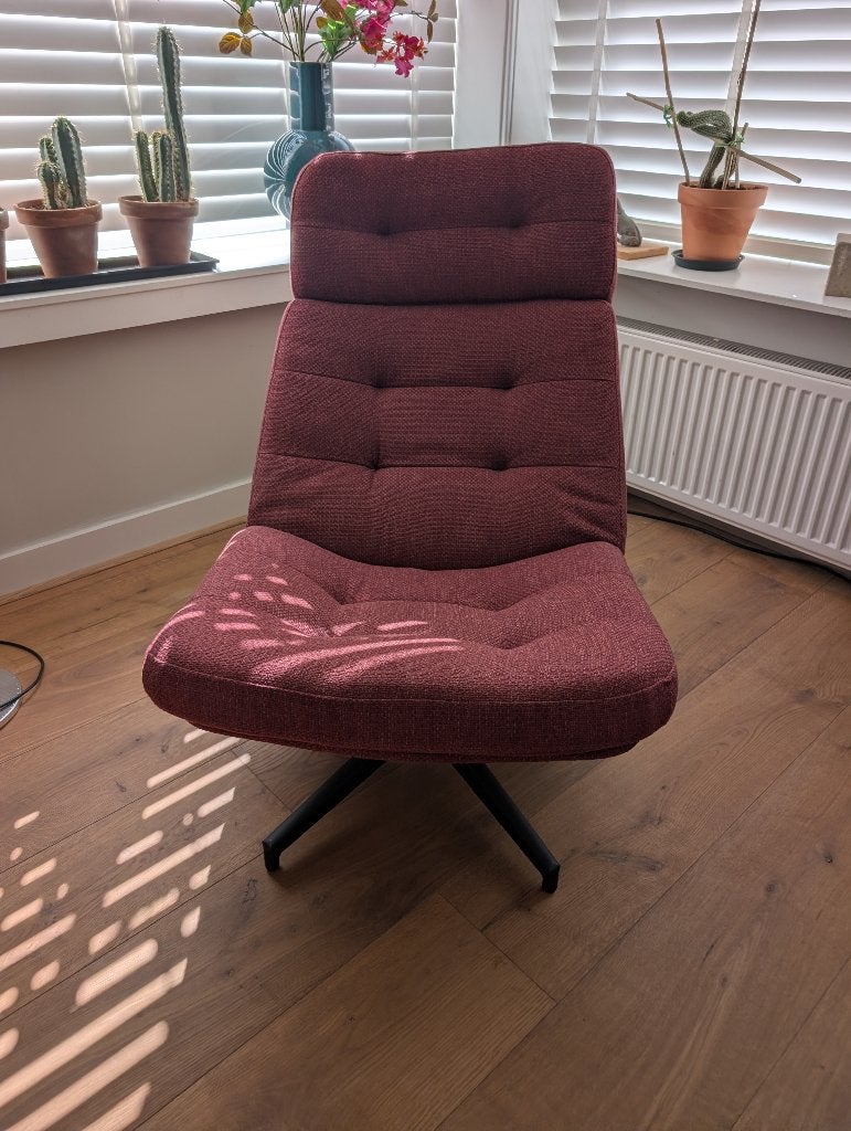 IKEA Havberg - draaibare fauteuil in rood bruin als nieuw, Ophalen, IKEA klassieker, 75 tot 100 cm, Zo goed als nieuw