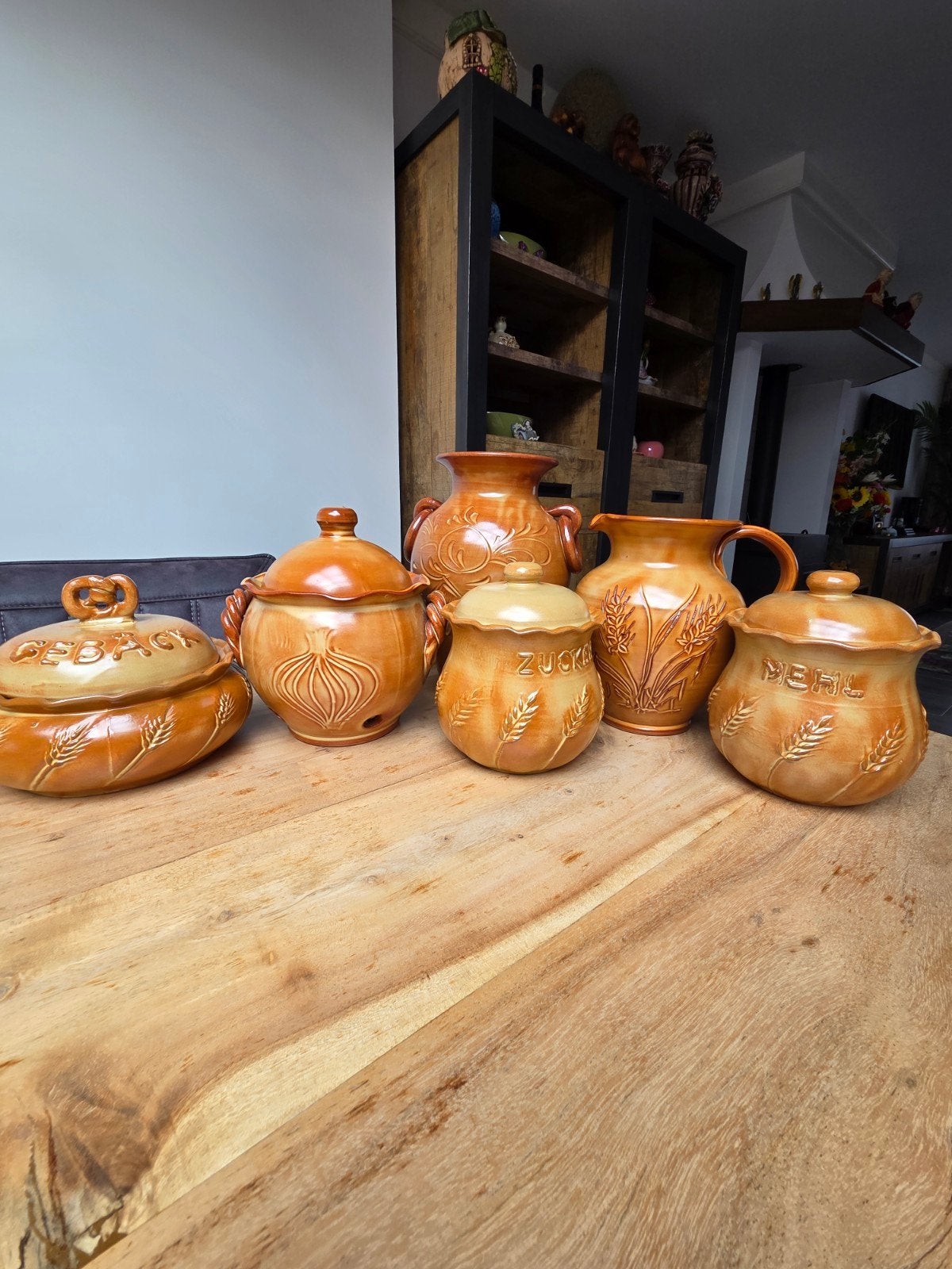 Prachtige vintage aardewerk set – ongebruikt en onbeschadigd, Antiek en Kunst, Ophalen of Verzenden