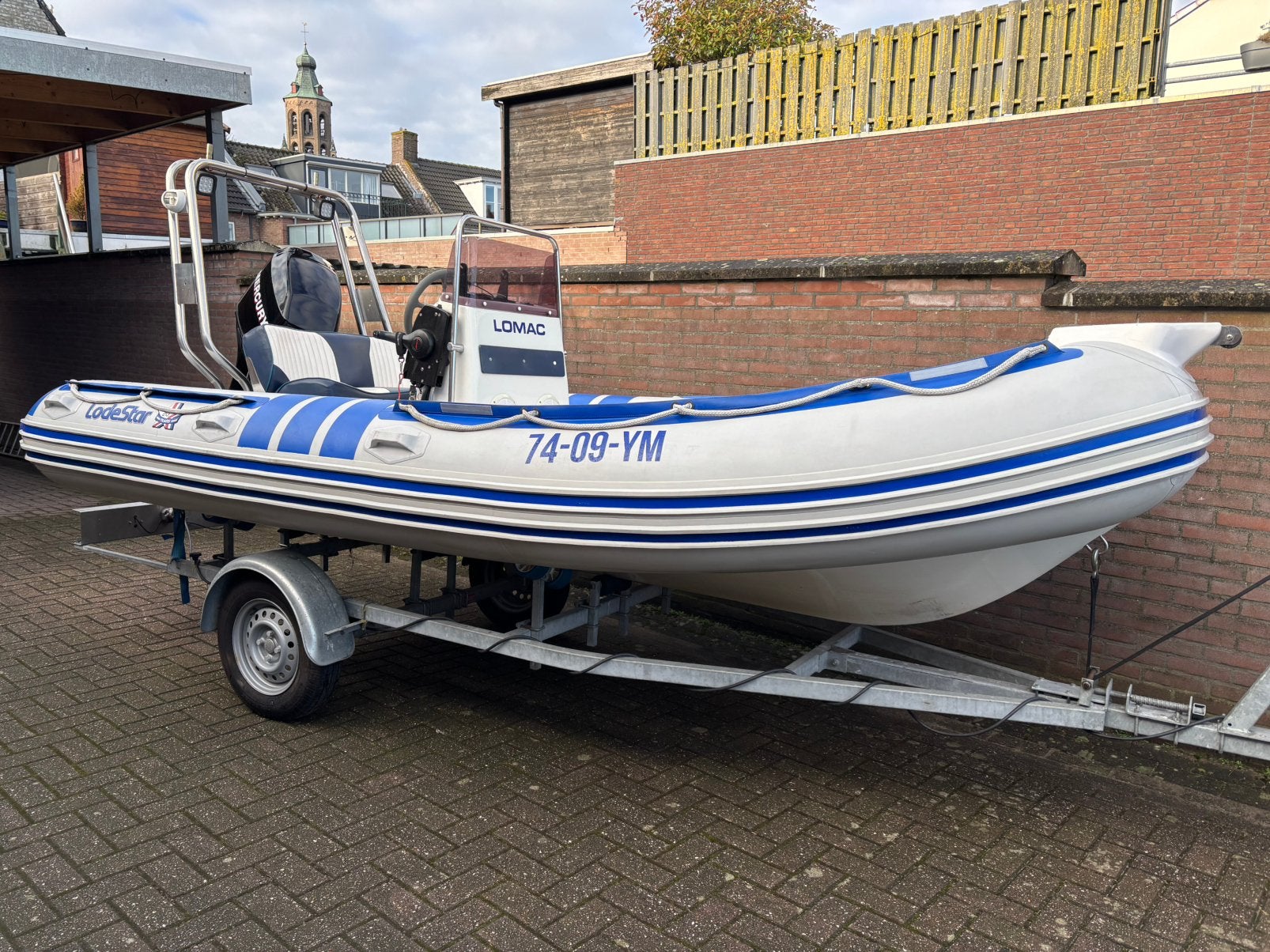 Lodestar rib 470 + Mercury 50pk 4t, Watersport en Boten, Ophalen, Gebruikt, Lodestar, Buitenboordmotor