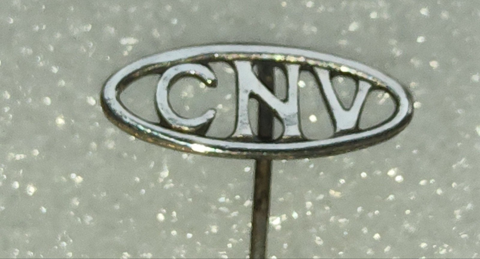 Zilveren CNV Speldje - Vintage Vakbond Embleem, Ophalen of Verzenden, Gebruikt, Overige onderwerpen, Speldje of Pin
