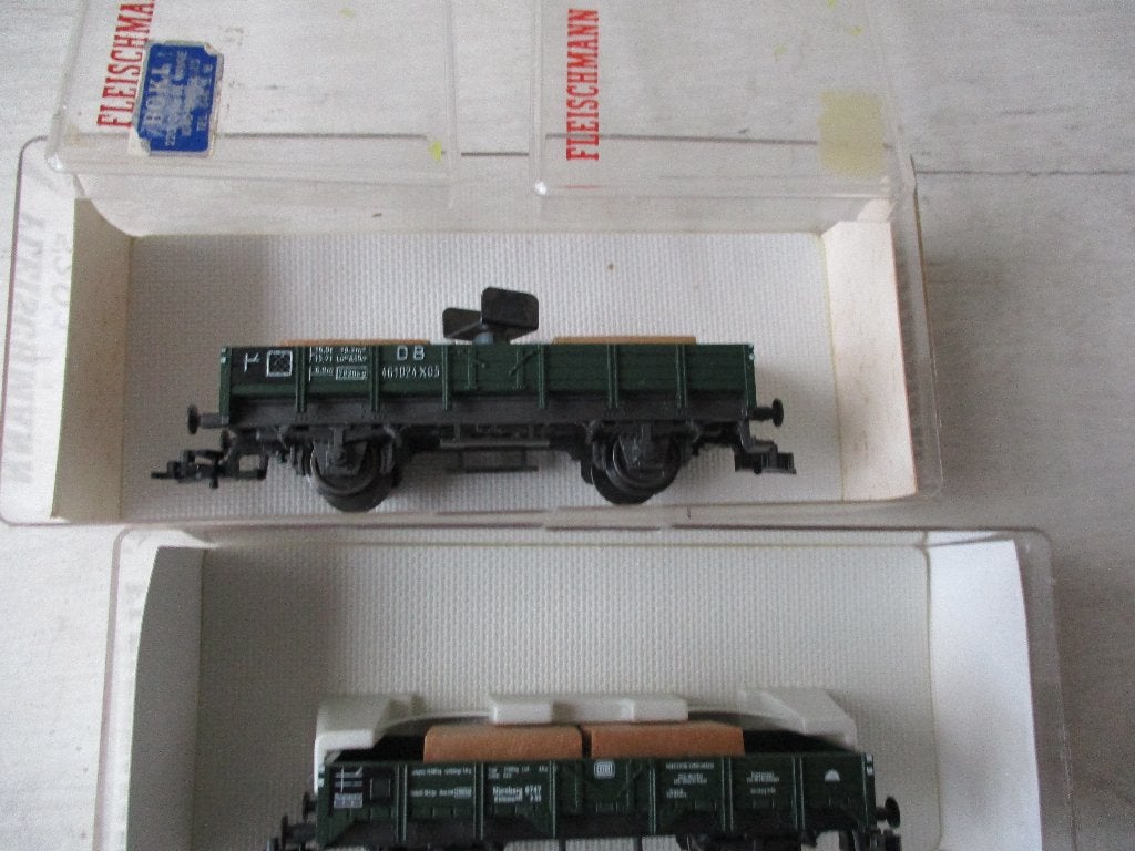 Fleischmann Platte Wagens voor Kraan 2x, Gelijkstroom, Fleischmann, Wagon, Ophalen of Verzenden
