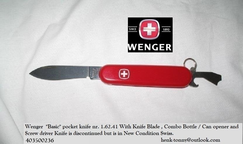 Wenger Basic, Ophalen of Verzenden, Overige soorten, Overige gebieden, Mes of Dolk