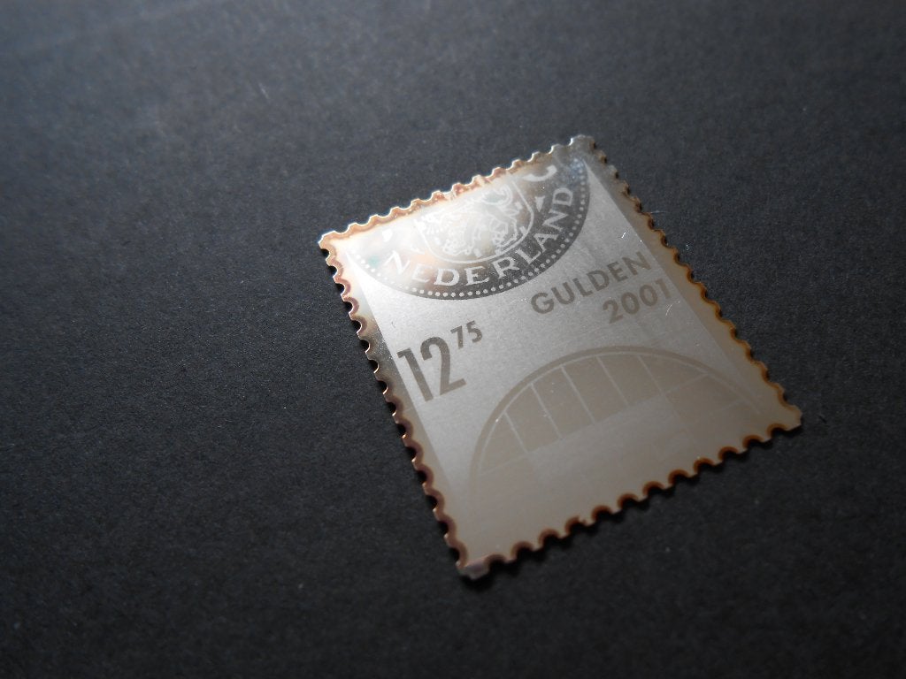verzilverde postzegel Nederland Fl. 12,75 uit 2001 postfris, Ophalen of Verzenden, Na 1940, Postfris