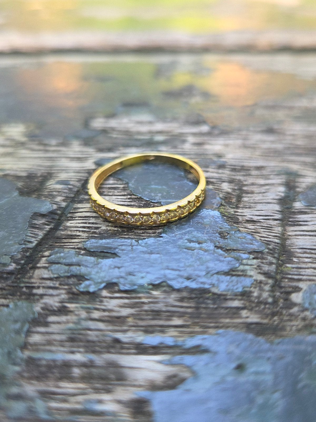 Italiaanse 18k Gouden Ring, Ophalen of Verzenden, Zo goed als nieuw, 17 tot 18, Met edelsteen