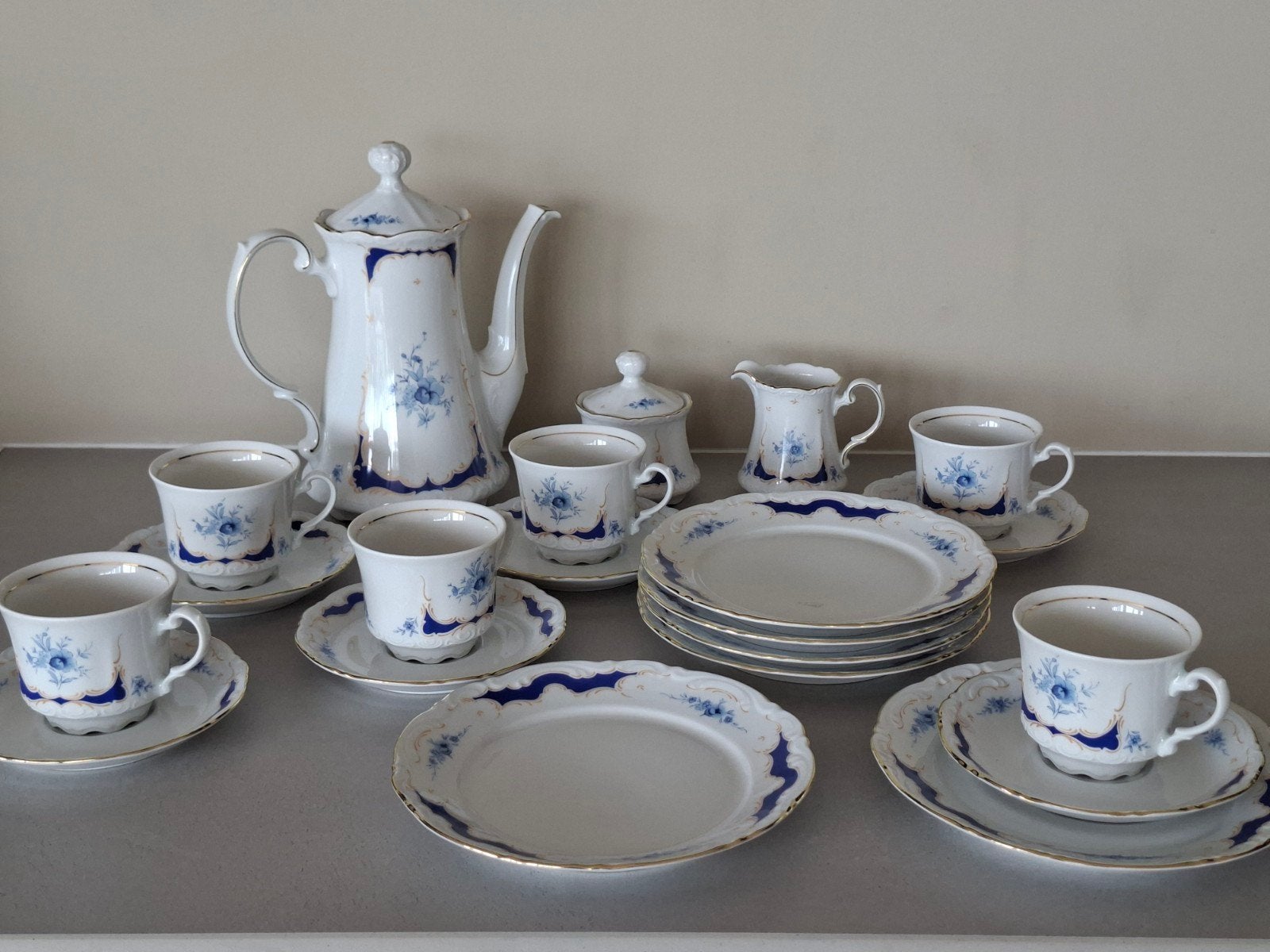 Prachtig Mitterteich Bavaria porseleinen koffieservies, Ophalen of Verzenden