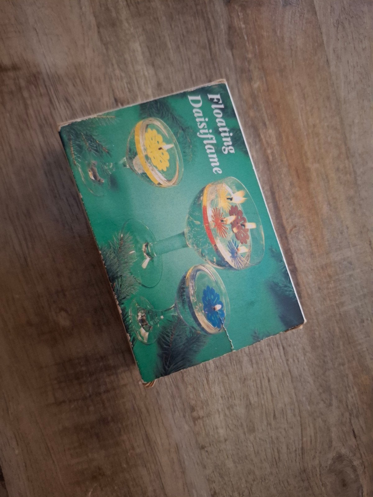 Vintage drijfkaarsen 'Daisiflame' met handleiding, Huis en Inrichting, Gebruikt, Meerkleurig, Overige merken, Was