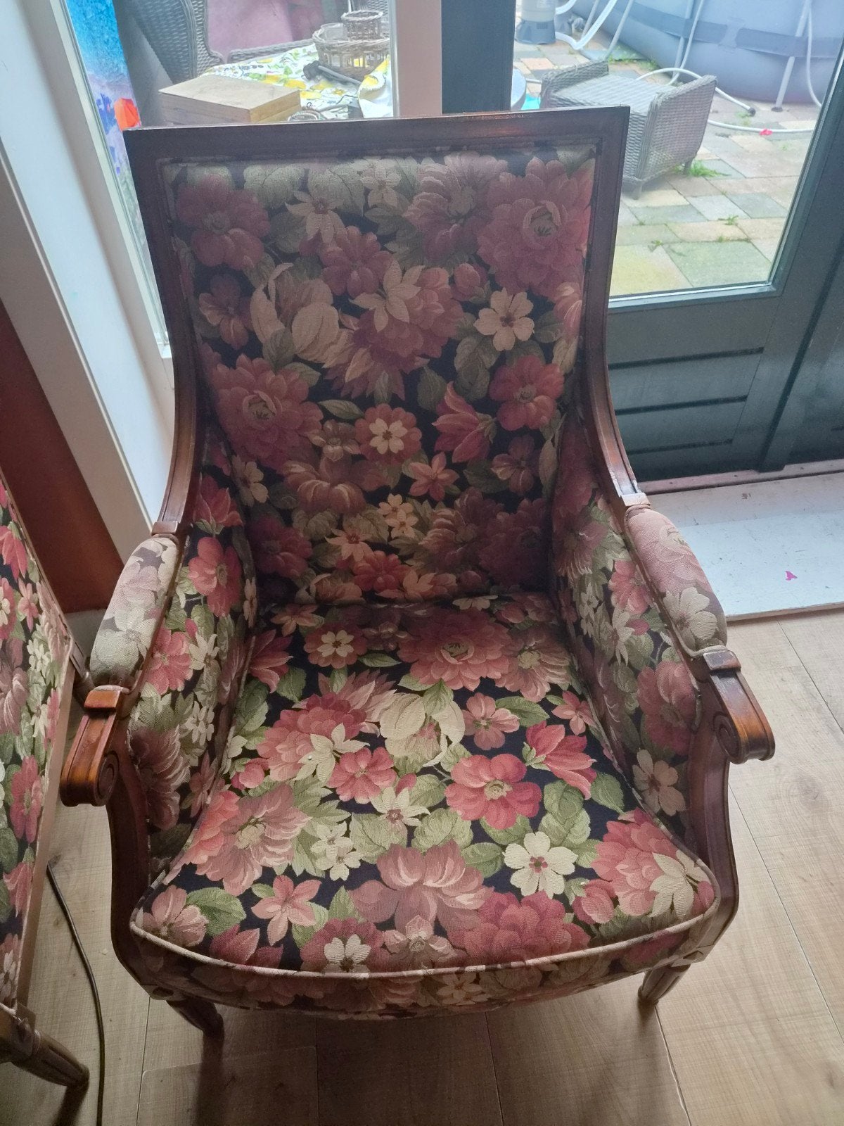 Vintage fauteuil met bloemenprint, Ophalen