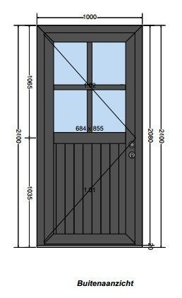 Nieuwe buitendeur, voordeur of staldeur, Ophalen, 80 tot 100 cm, Nieuw, Buitendeur