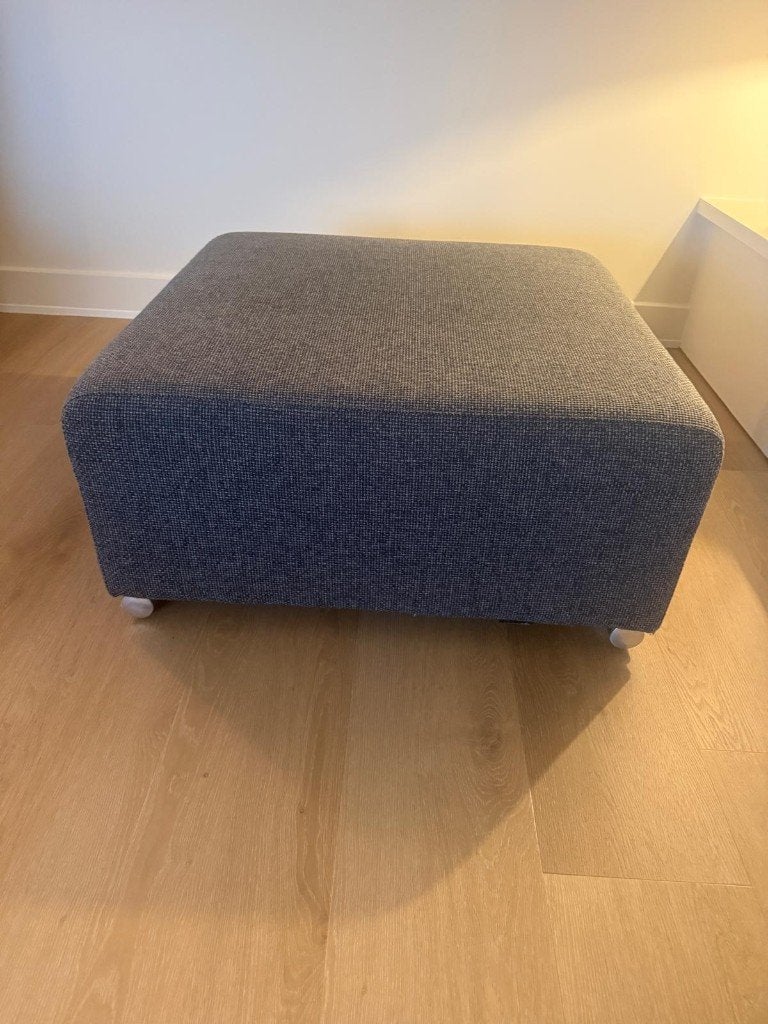 Grijze geweven stoffen poef - 85x85x40 cm, Huis en Inrichting, Ophalen, Gebruikt, Vierkant, 75 tot 100 cm