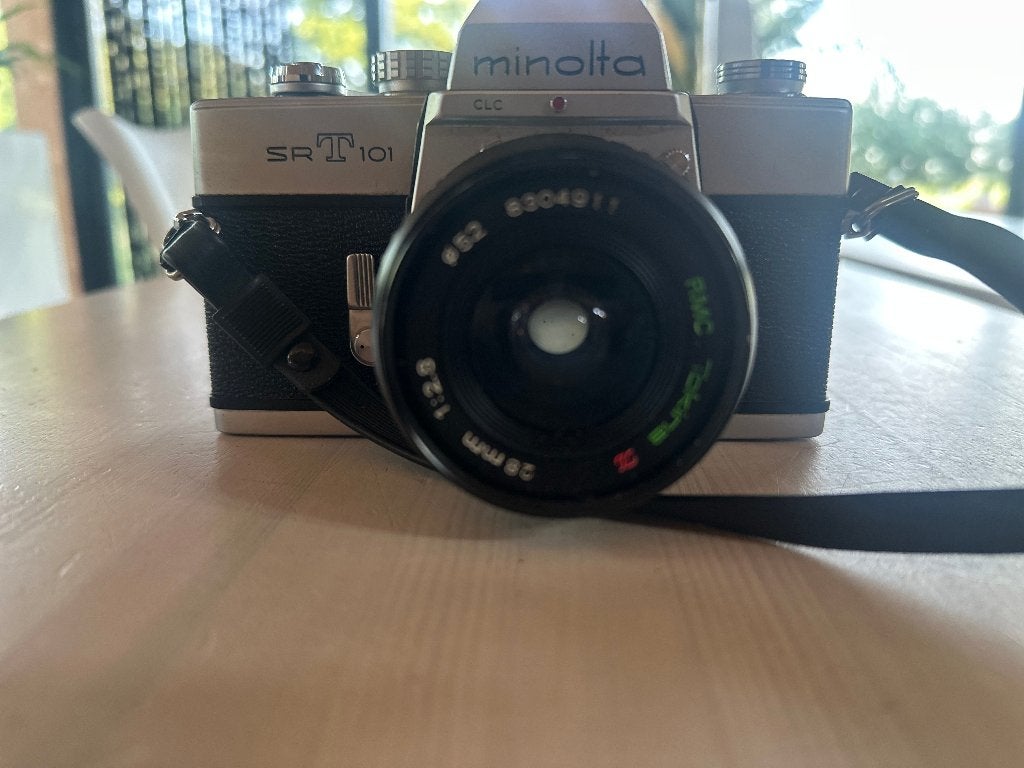Minolta SRT 101 Analoge Spiegelreflexcamera, Ophalen of Verzenden, Gebruikt, Spiegelreflex, Minolta