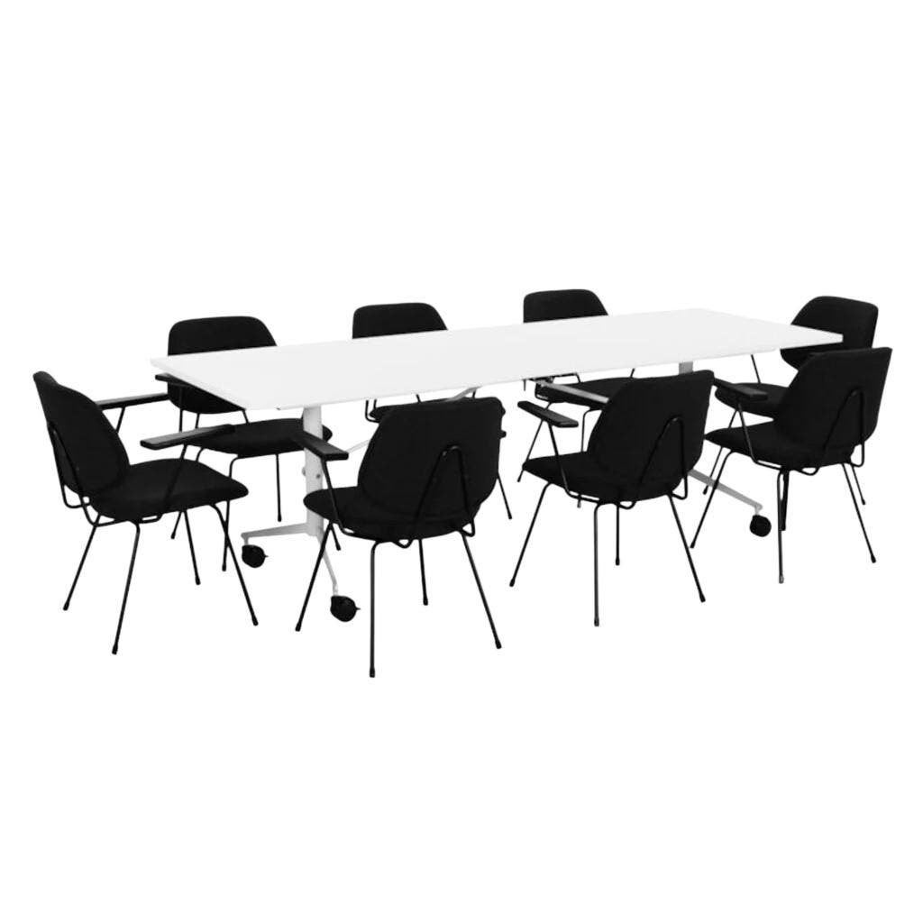 MN Easy Inklapbare Verrijdbare Vergadertafel Wit, MN, Scandinavisch, Spaanplaat of MDF, 100 cm
