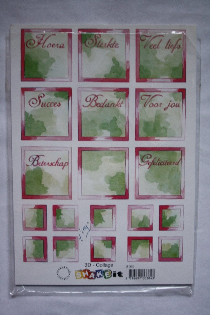 13 st. A5 knipvellen A5 shake-it 3D collage 9872, Ophalen of Verzenden, Nieuw, Overige thema's, Knipvel
