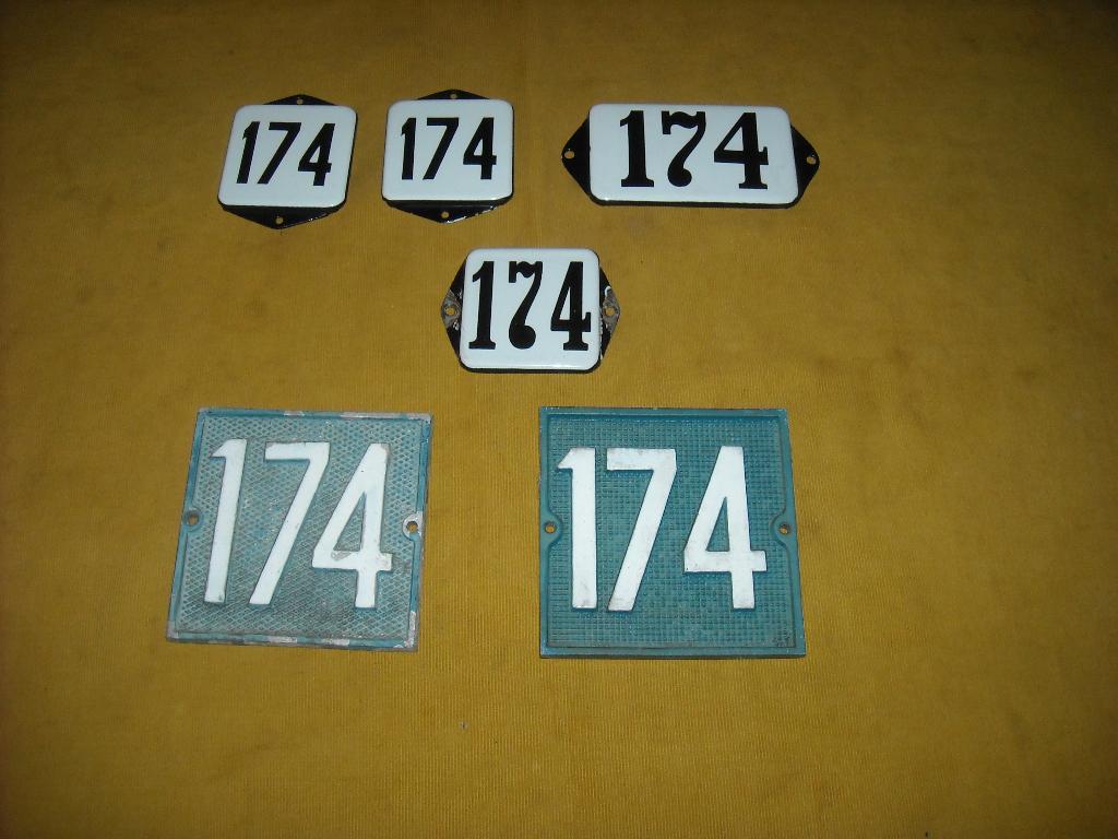 oud emaille huisnummer 174 ook 175 176 177 178 179 180 181 1, Ophalen of Verzenden