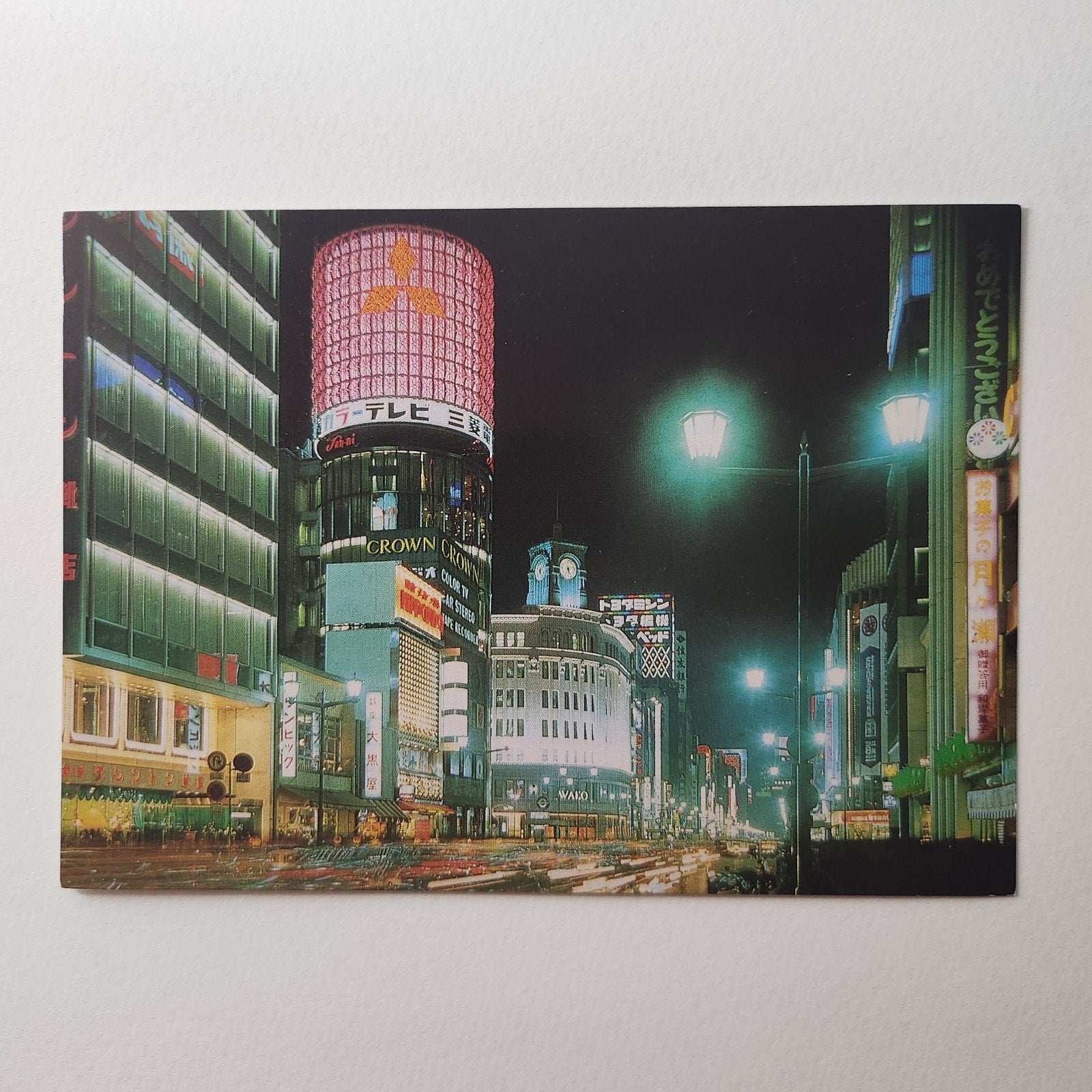 Vintage Ansichtkaart: Tokyo Night View of Ginza, Verzenden, 1960 tot 1980, Ongelopen, Buiten Europa