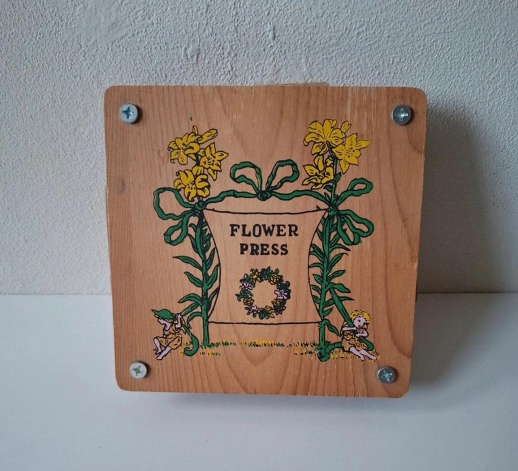 Mooie houten vintage bloemenpers, Ophalen of Verzenden