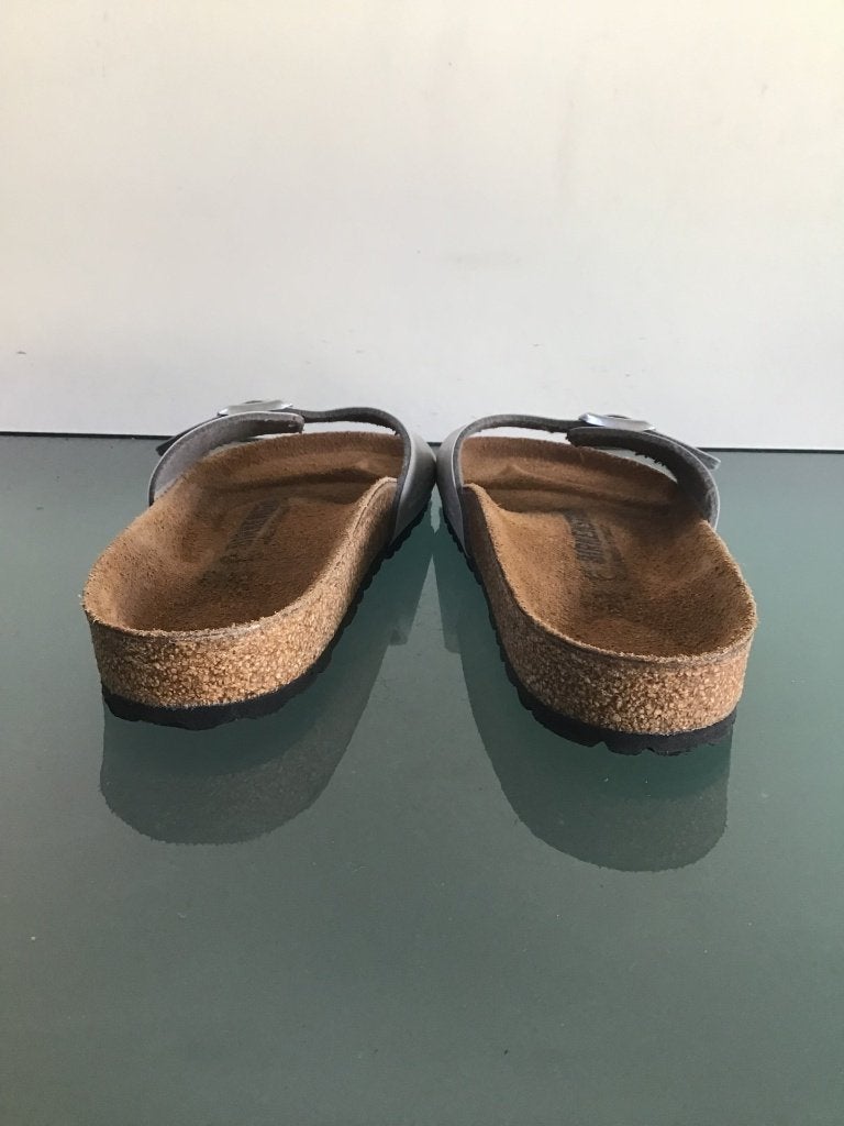 Birkenstock 37 Madrid zilver | Gratis verzenden, Slippers, Overige kleuren, Verzenden, Zo goed als nieuw