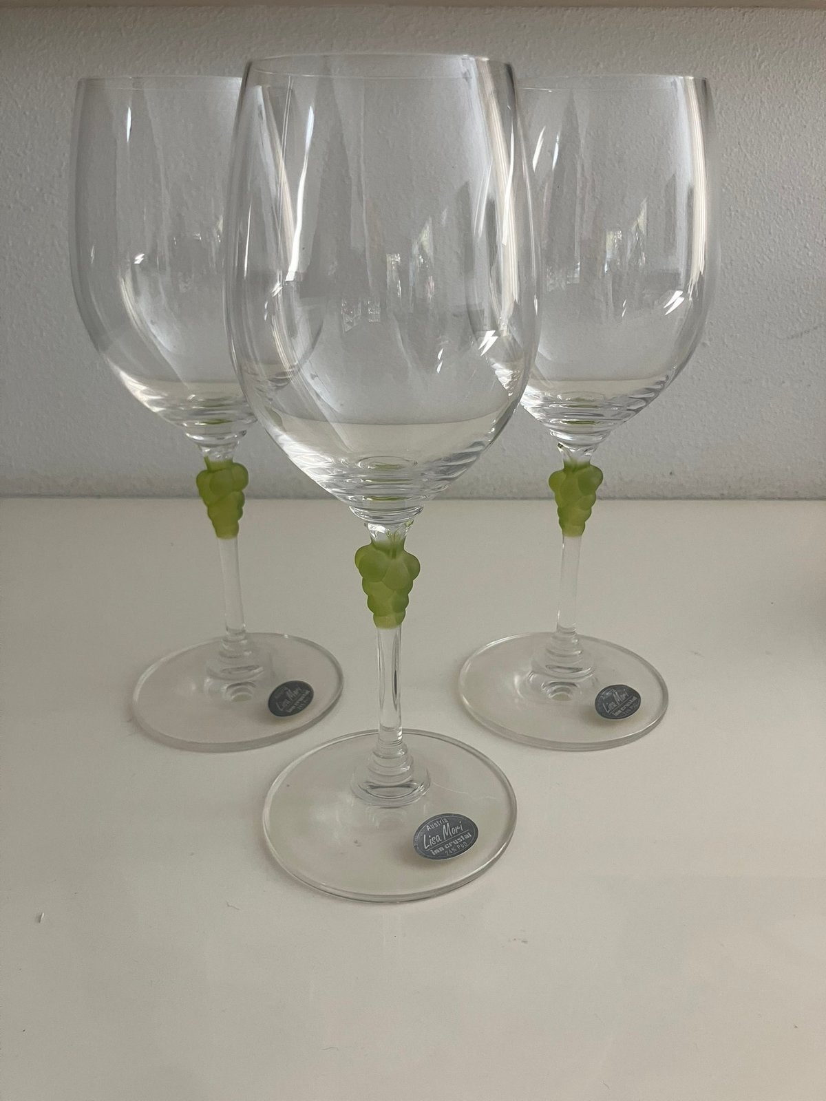 Lisa Mori wijnglas sierlijke druiventros Christal 3 stuks, Ophalen of Verzenden, Zo goed als nieuw, Overige typen
