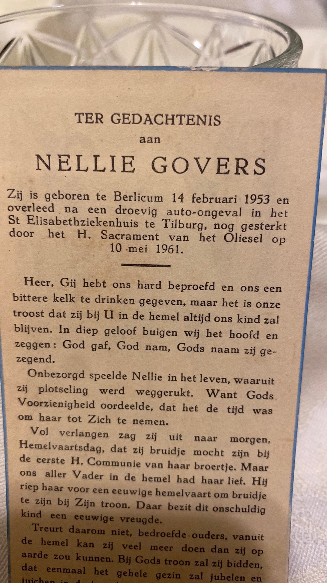 8-jarige Nellie Govers 1953 Berlicum 1961 Tilburg, Ophalen of Verzenden