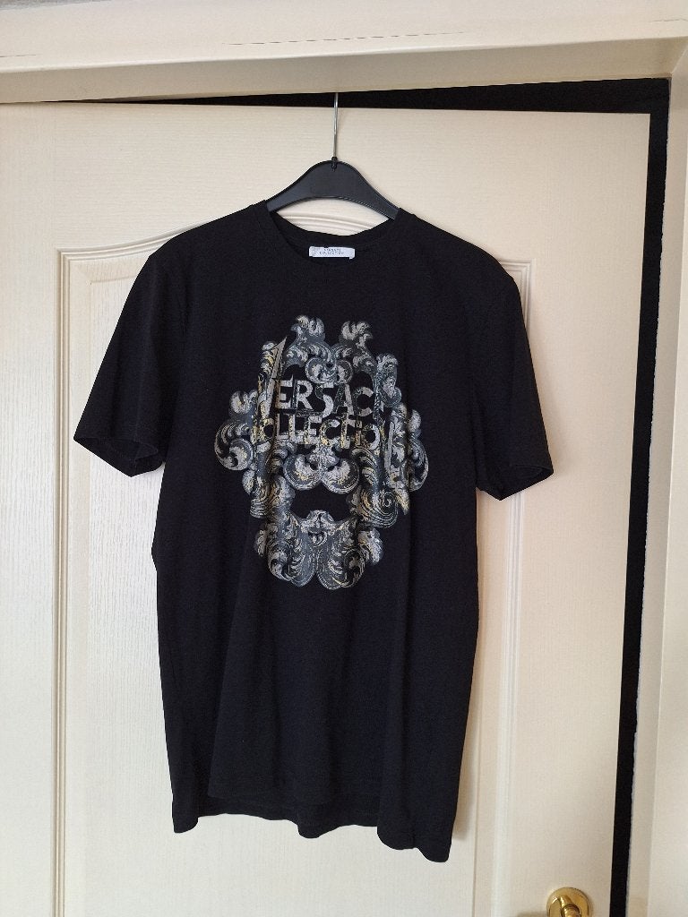 Heren  Versace shirt, Ophalen of Verzenden, Zo goed als nieuw, Zwart