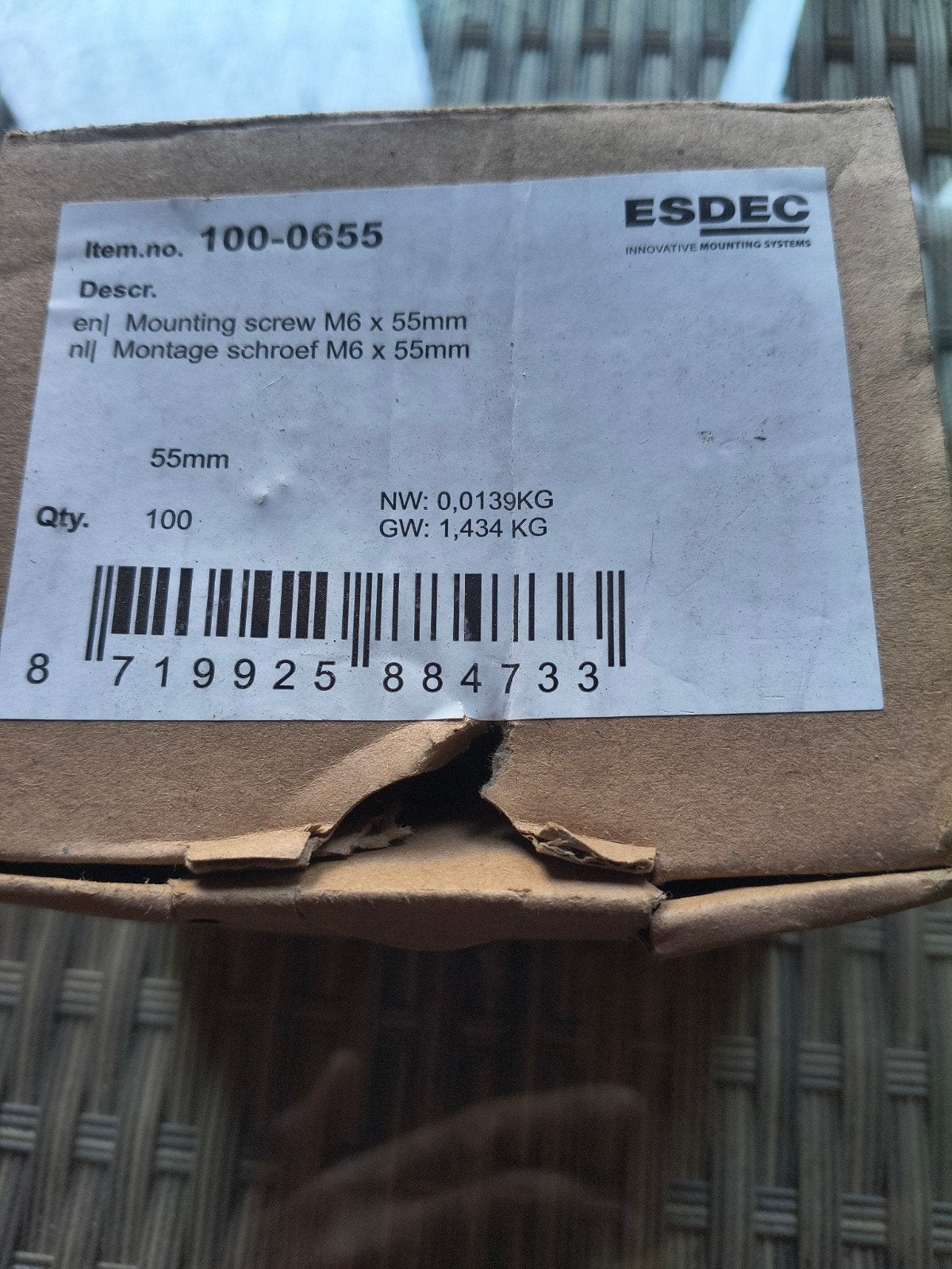 esdec schroeven m6x55 verzinkt zonnepanelen, Ophalen of Verzenden, Nieuw
