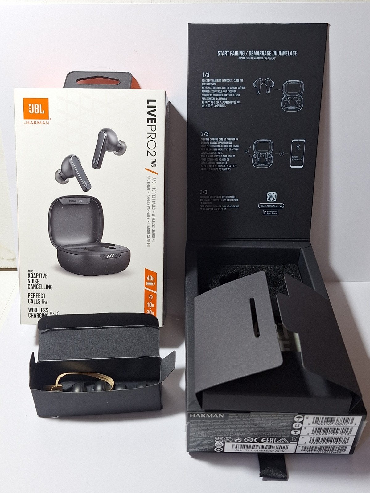 JBL Live Pro 2 TWS losse hoes met documentatie, Telecommunicatie, Ophalen of Verzenden, Zo goed als nieuw