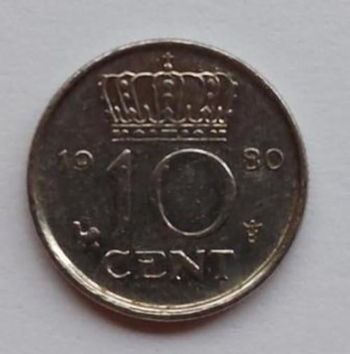 dubbeltje 1980 met Koningin Juliana, Ophalen of Verzenden, Koningin Juliana, 10 cent, Losse munt