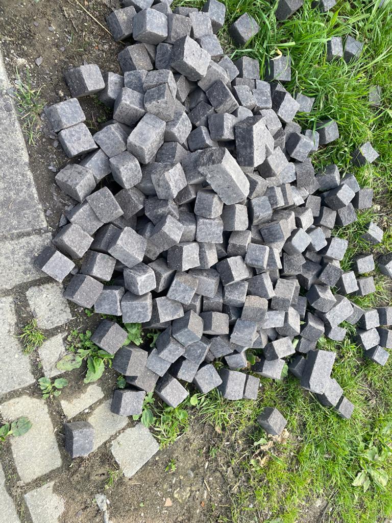 Gebakken klinkers reststukken, Tuin en Terras, Tegels en Klinkers, Ophalen, Gebruikt, Klinkers, Natuursteen