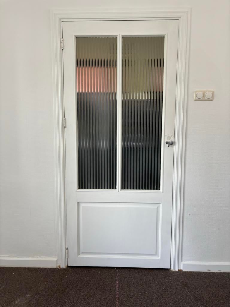 Gebruikte klapdeur met glas, Doe-het-zelf en Verbouw, Deuren en Horren, Ophalen, Gebruikt, 80 tot 100 cm, Binnendeur