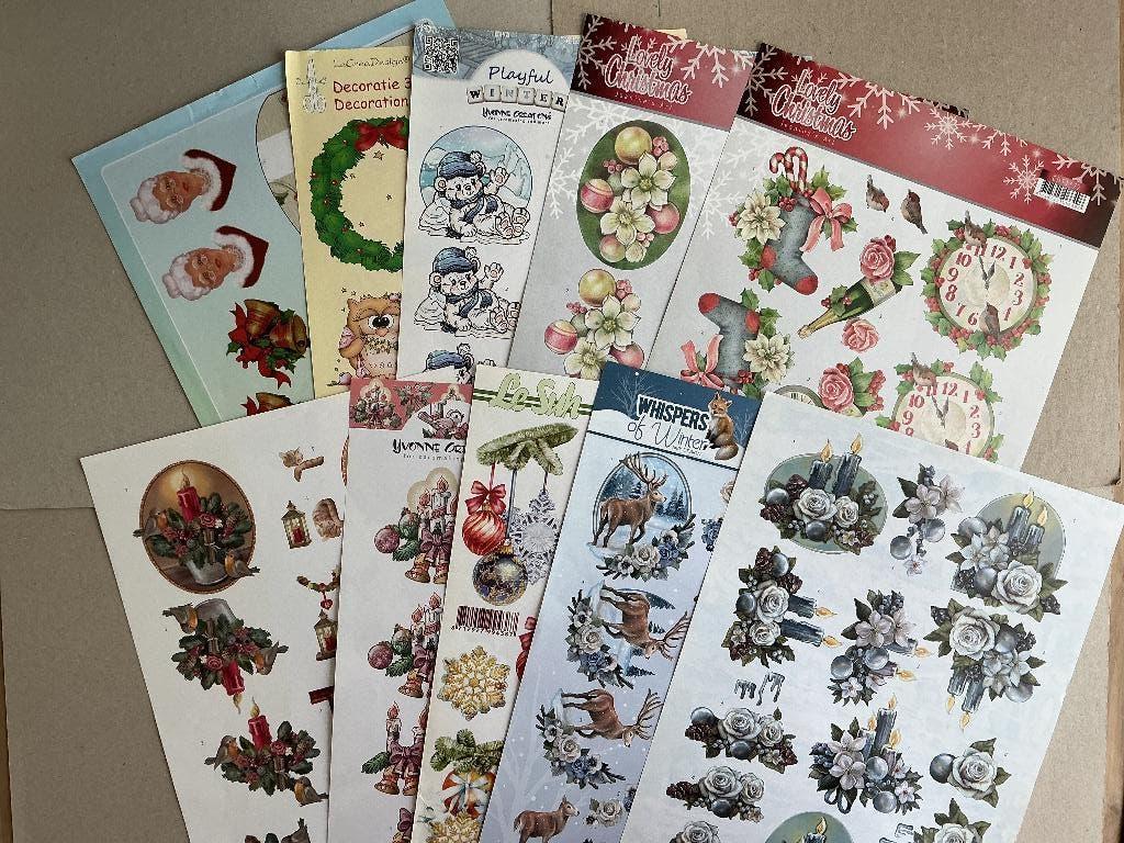 Setje 10 kerst 3d knipvellen (1), Hobby en Vrije tijd, Kaarten | Zelf maken, Ophalen of Verzenden, Nieuw, Kerst, Knipvel