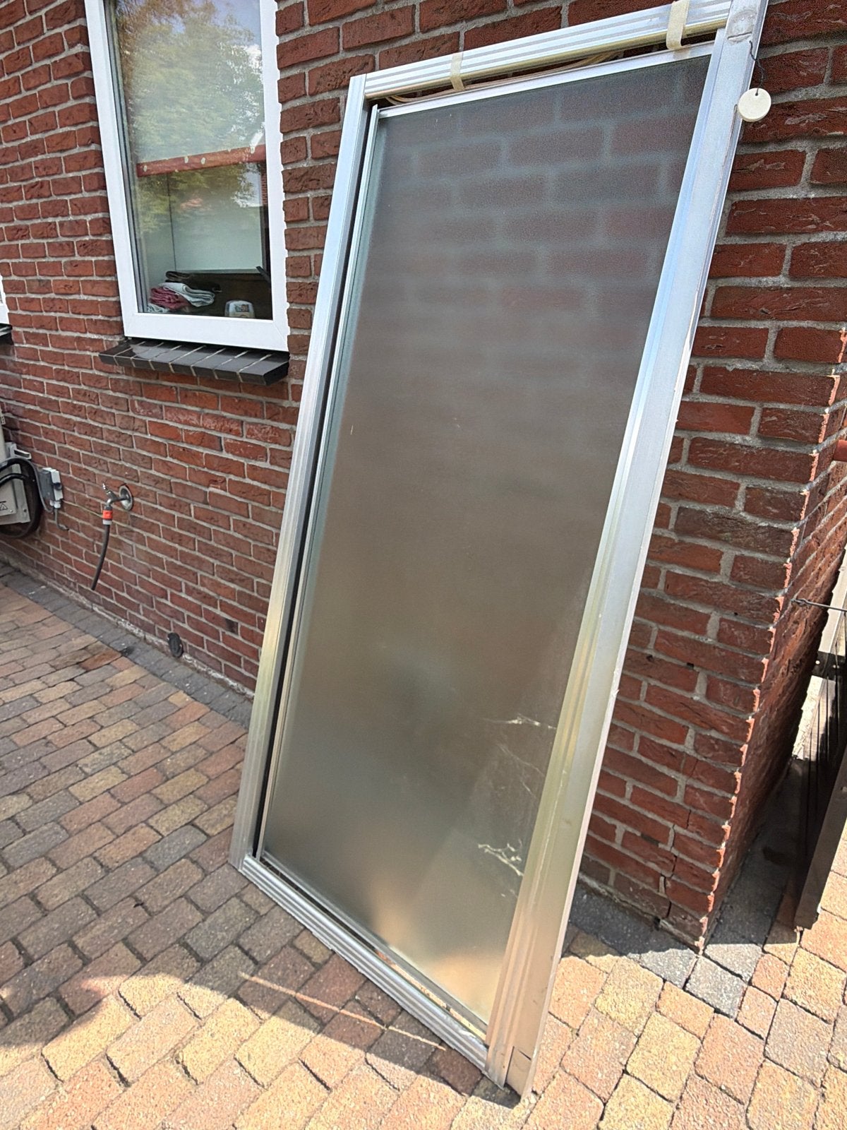 Glazen douchedeur - Schuifbaar - 190x85 cm, Ophalen, Gebruikt, Met douche