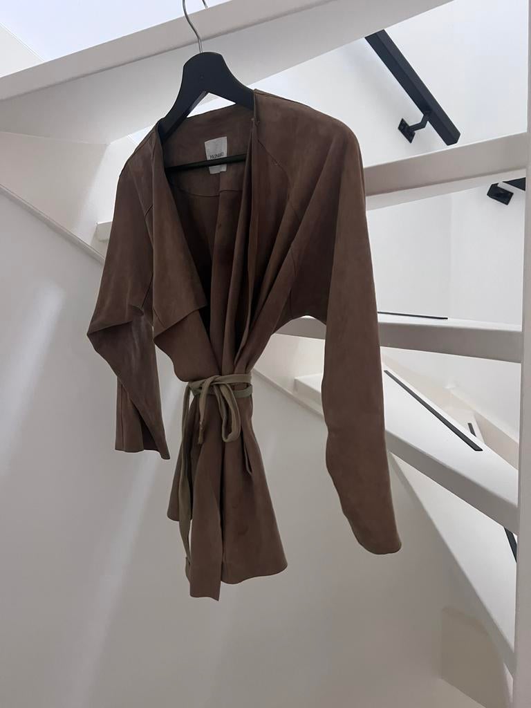 Humanoid jas suède 100%, Kleding | Dames, Ophalen of Verzenden, Zo goed als nieuw, Maat 42/44 (L), Beige