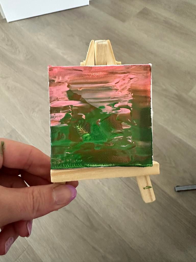 Abstracte mini schilderijen op ezel, Antiek en Kunst, Ophalen of Verzenden